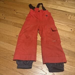 Obermeyer Red Snow Bibs Kids Size 4 Insulated Ski Snow Pants Waterproof